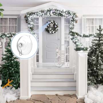 HangerSpace Suction Cup Hooks, 2.5 Inches Clear Suction Cups with Metal Hooks Large Suction Cup for Kitchen Bathroom Shower Wall Window Door - 8 Pack