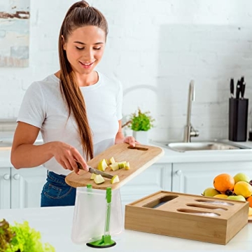 Stylish Bamboo Bag Organizer for Kitchen Organization