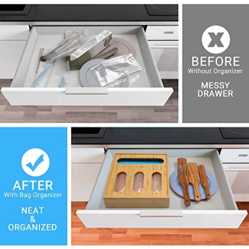 Stylish Bamboo Bag Organizer for Kitchen Organization