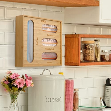 Stylish Bamboo Bag Organizer for Kitchen Organization