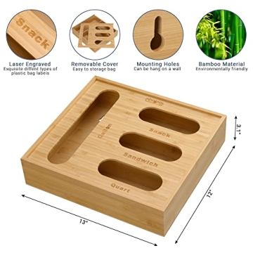 Stylish Bamboo Bag Organizer for Kitchen Organization