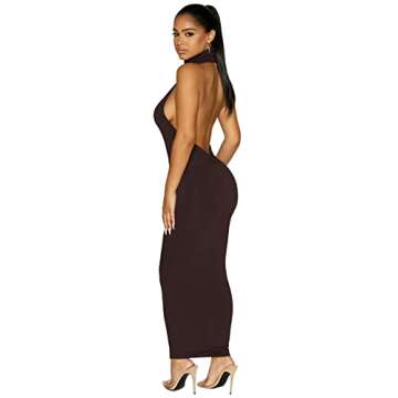 XLLAIS Summer Sleevelss Dresses for Women Sexy One-Piece Stretchy Bodycon Outfits (Brown Small)
