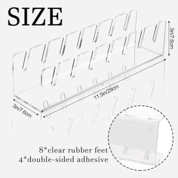 Waipfaru 2 Pcs Hat Stand for Baseball Caps, Acrylic Hat Organizer Display Holder, No Install Hat Rack Shelf for 14 Baseball Caps for Bedroom, Closet, Dresser(Clear)