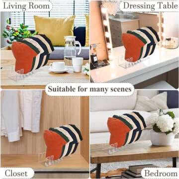 Waipfaru 2 Pcs Hat Stand for Baseball Caps, Acrylic Hat Organizer Display Holder, No Install Hat Rack Shelf for 14 Baseball Caps for Bedroom, Closet, Dresser(Clear)