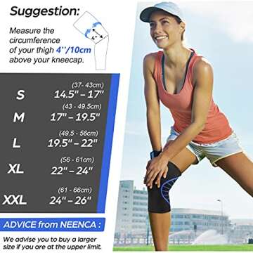 NEENCA 2 Pack Knee Brace, Knee Compression Sleeve Support for Knee Pain, Running, Work Out, Gym, Hik...