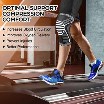 NEENCA 2 Pack Knee Brace, Knee Compression Sleeve Support for Knee Pain, Running, Work Out, Gym, Hiking, Arthritis, ACL, PCL, Joint Pain Relief, Meniscus Tear, Injury Recovery, Sports