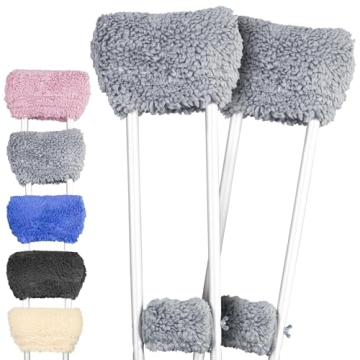 Vive Sheepskin Crutch Pads & Hand Grips - Comfortable, Breathable, Machine Washable Padding for Adul...