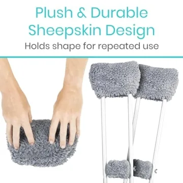 Vive Sheepskin Crutch Pads & Hand Grips for Ultimate Comfort