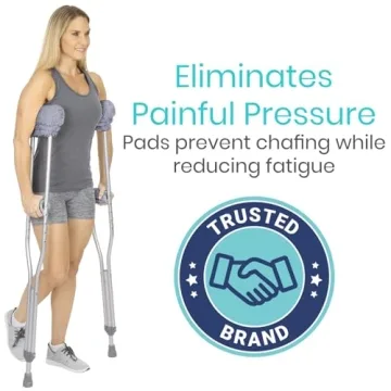 Vive Sheepskin Crutch Pads & Hand Grips for Ultimate Comfort