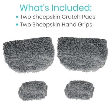 Vive Sheepskin Crutch Pads & Hand Grips for Ultimate Comfort