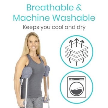 Vive Sheepskin Crutch Pads & Hand Grips for Ultimate Comfort