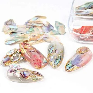 Irregular Abalone Seashell Slices 12 Colors Colorful Natural Nail Art Seashell Slices Design 3D Nail Art Sequins UV Gel Flake Mermaid Decorations
