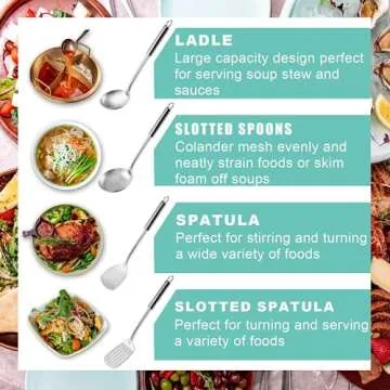 Pleafind 4-Pcs Stainless Steel Cooking Utensils Set for Home Use