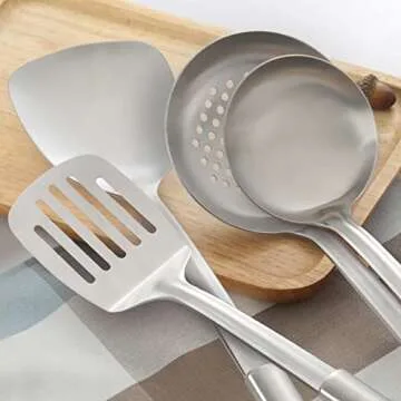 Pleafind 4-Pcs Stainless Steel Cooking Utensils Set for Home Use