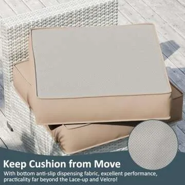 Snubbull 14 Pcs Outdoor Cushion Slipcovers Outdoor Patio Cushion Covers Replacement Waterproof with Zipper for Outdoor Furniture, Patio Sofa Couch 3 Sizes, Covers Only