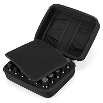 Hipiwe Hard Shell Essential Oil Carrying Case 30 Bottles EVA Essential Oils Storage Bag - Perfect for Essential Oils Bottle with Foam Insert (Black - New)