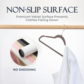 HOUSE DAY Premium Velvet Hangers, Non-Slip 60 Pack for Closet