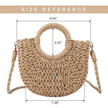 Freie Liebe Small Straw Purses Beach Woven Tote Bags for Women Summer Rattan Crossbody Bags Top Hand...