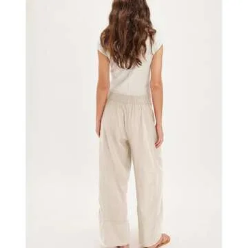 SeeLuNa Linen Pants - Stylish Casual Palazzo Trousers