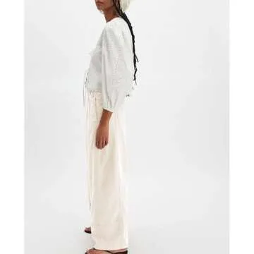 SeeLuNa Linen Pants - Stylish Casual Palazzo Trousers