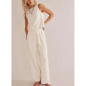 SeeLuNa Linen Pants - Stylish Casual Palazzo Trousers