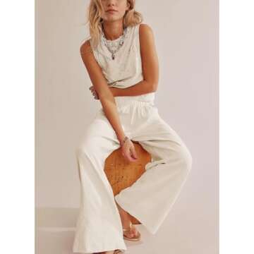 SeeLuNa Linen Pants - Stylish Casual Palazzo Trousers