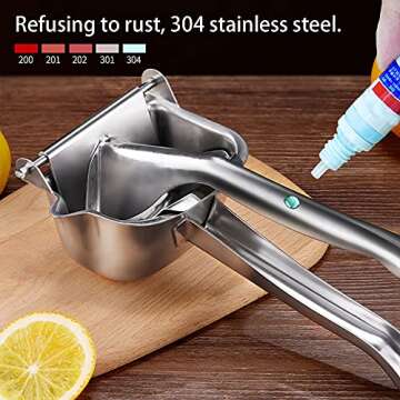 Lemon Squeezer Stainless Steel ,Manual Orange Juice Squeezer, Handheld Citrus Fruit Presser Hand Juicer Press for Pomegranate Lime Watermelon Grape Fruit Juicer Extractor Tool