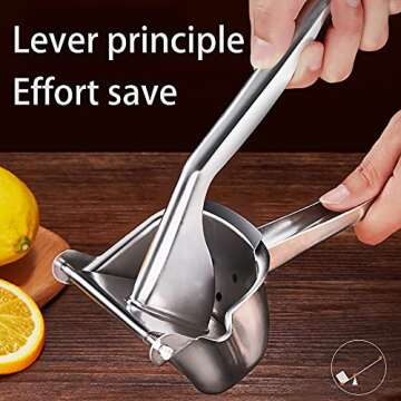 Lemon Squeezer Stainless Steel ,Manual Orange Juice Squeezer, Handheld Citrus Fruit Presser Hand Juicer Press for Pomegranate Lime Watermelon Grape Fruit Juicer Extractor Tool