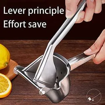 Lemon Squeezer Stainless Steel ,Manual Orange Juice Squeezer, Handheld Citrus Fruit Presser Hand Juicer Press for Pomegranate Lime Watermelon Grape Fruit Juicer Extractor Tool