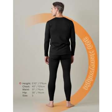 LAPASA Men's Thermal Underwear Set - Fleece Lined Long Johns for Extra Warmth