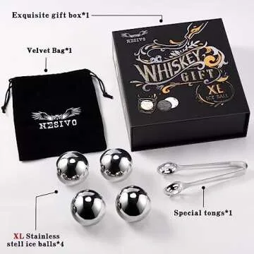 Reusable 55mm Whiskey Balls for Men, Perfect Bourbon Gifts
