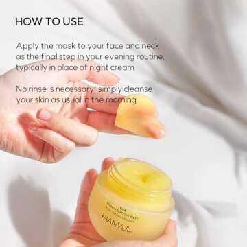 Hanyul Yuja (Yuzu) Vitamin Sleeping Mask | Overnight Skin Care for Brightening, Toning, Moisturizing, Vitamin C, B and Hyaluronic Acid, Non-Comedogenic tested, Korean Skincare, 2.37 fl.oz.