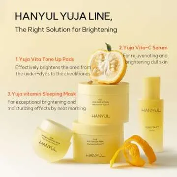 Hanyul Yuja (Yuzu) Vitamin Sleeping Mask | Overnight Skin Care for Brightening, Toning, Moisturizing, Vitamin C, B and Hyaluronic Acid, Non-Comedogenic tested, Korean Skincare, 2.37 fl.oz.