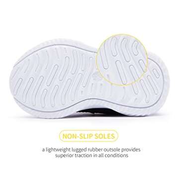 BMCiTYBM Toddler Boys Girls Sneakers Kids Walking Shoes Lightweight Breathable Athletic Running Shoes Black Size 7 Toddler