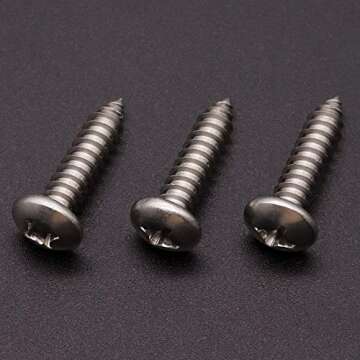 Durable #12 x 1/2" Stainless Steel Phillips Screws 50 Pack