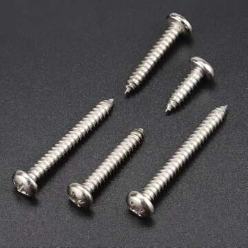 Durable #12 x 1/2" Stainless Steel Phillips Screws 50 Pack