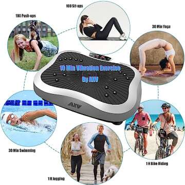 AXV Vibration Plate Exercise Machine Whole Body Workout Portable Mini Vibrate Fitness Platform Lymph...
