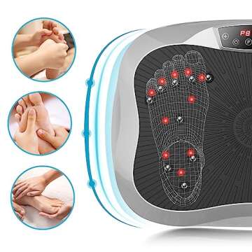 AXV Vibration Plate Exercise Machine Whole Body Workout Portable Mini Vibrate Fitness Platform Lymphatic Drainage Machine for Weight Loss Shaping Toning Wellness Home Gyms Workout