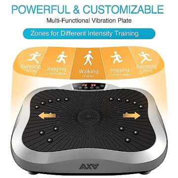 AXV Vibration Plate Exercise Machine Whole Body Workout Portable Mini Vibrate Fitness Platform Lymphatic Drainage Machine for Weight Loss Shaping Toning Wellness Home Gyms Workout