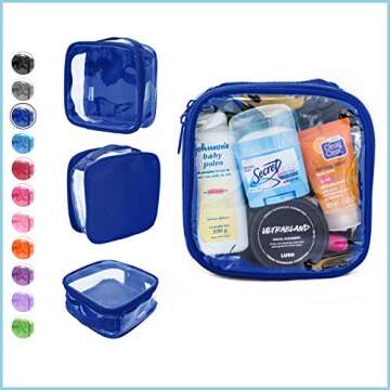 EzPacking Clear TSA Approved 3-1-1 Travel Toiletry Bag for Carry On/Quart Size Transparent Liquids P...