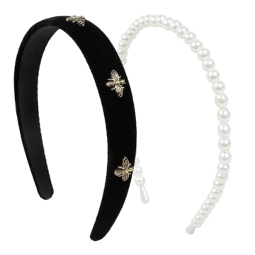 Elegant Black Velvet Headband with Pearls for All Occasions
