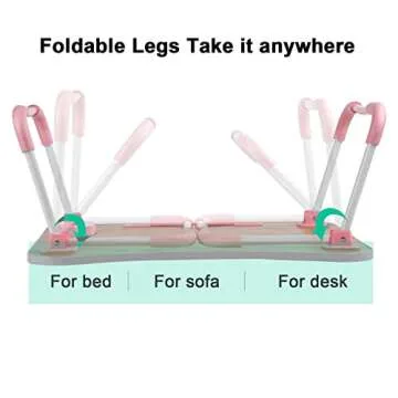 Pink Portable Laptop Desk for Bed and Sofa - Ready to Use