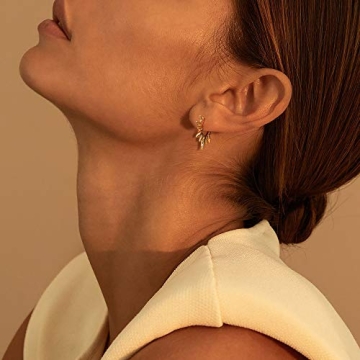 GUEMER Gold Spike Huggie Hoop Earrings Trendy Style