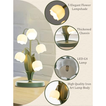 Vintage Green Flower Lamp with 3 Color Modes for Home