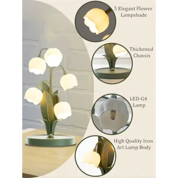 Vintage Green Flower Lamp with 3 Color Modes for Home