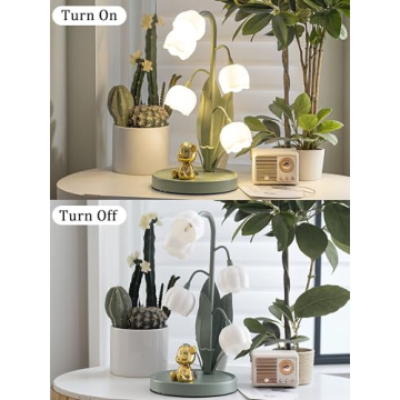Vintage Green Flower Lamp with 3 Color Modes for Home