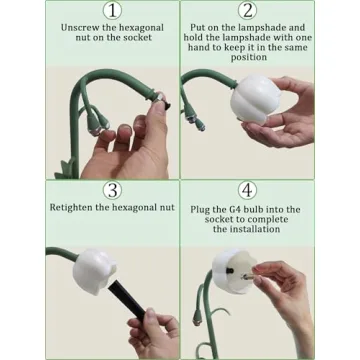 Vintage Green Flower Lamp with 3 Color Modes for Home