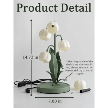 Vintage Green Flower Lamp with 3 Color Modes for Home
