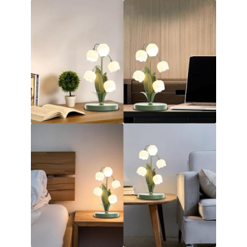 Vintage Green Flower Lamp with 3 Color Modes for Home