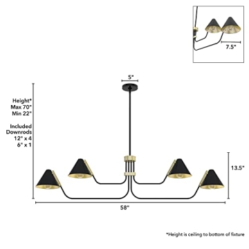 Matte Black Hunter Grove Isle Chandelier for Modern Homes